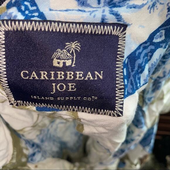 Caribbean Shirt Joe Hawaiian Floral Print Vintage Beach Button Up Short Sleeve - Picture 4 of 6